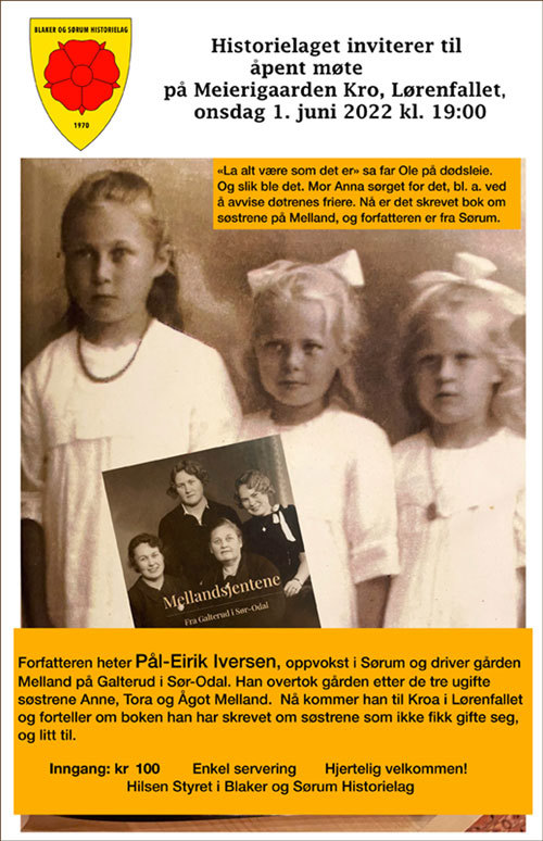 Åpent møte 1. juni 2022 - om Mellandsøstrene