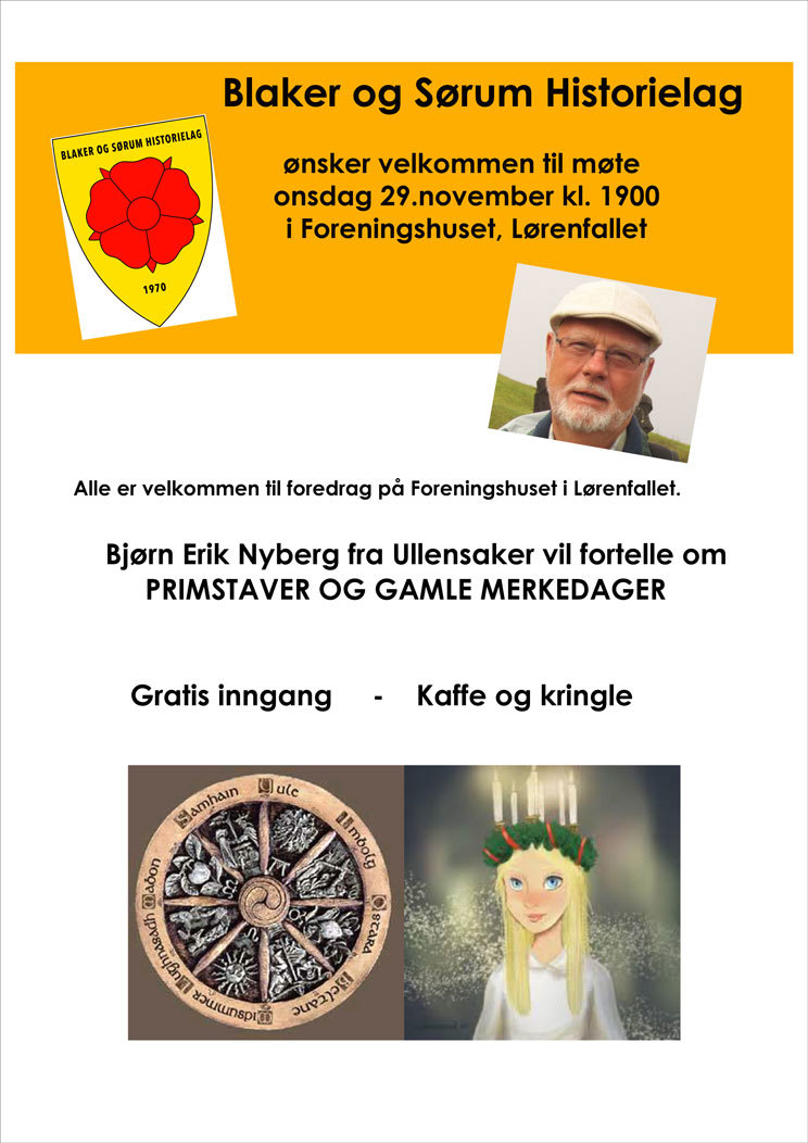 «Primstaver og gamle merkedager» 29. november