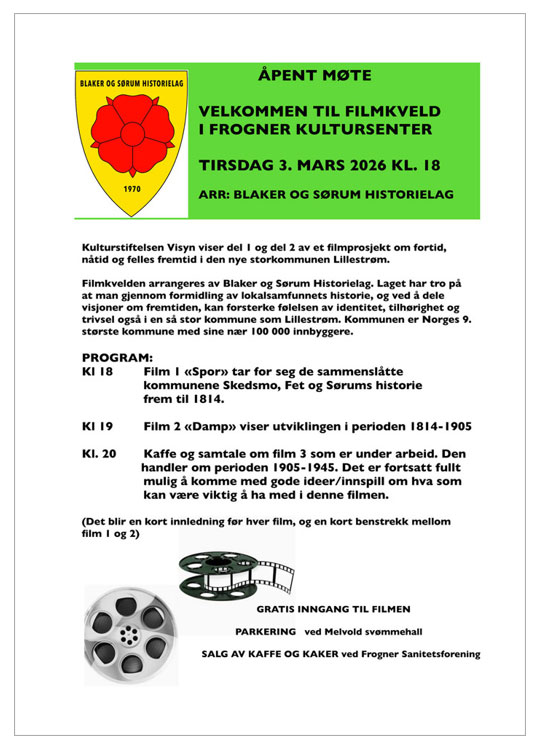 Artikkelbilde til artikkelen FILMKVELD på Frogner Kultursenter 3. mars 2026