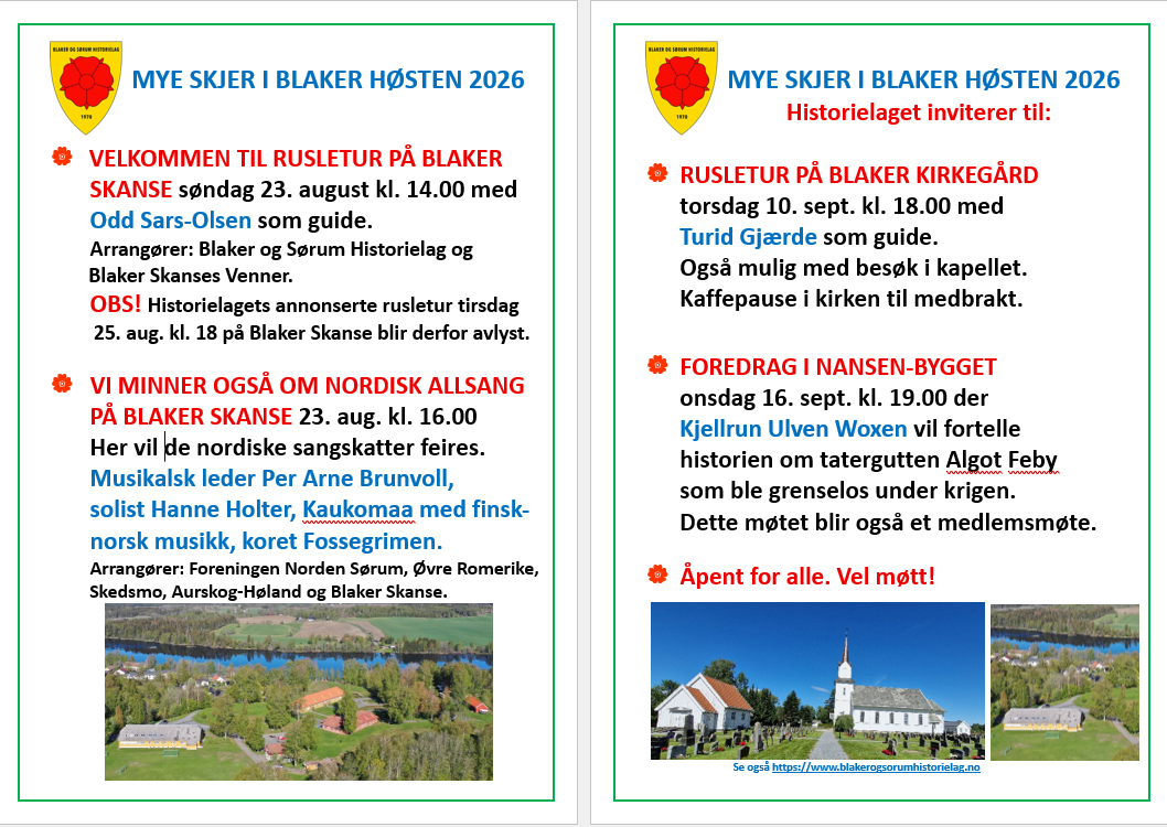 Artikkelbilde til artikkelen Historielaget inviterer til rusleturer og foredrag