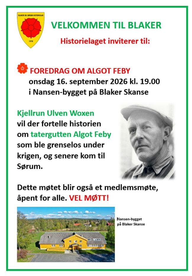 Historielaget inviterer til foredrag om Algot Feby